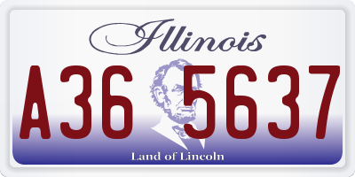 IL license plate A365637