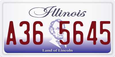 IL license plate A365645
