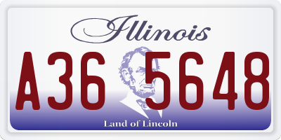 IL license plate A365648