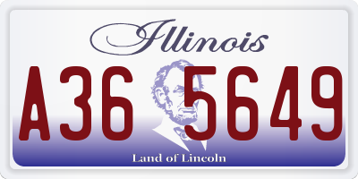 IL license plate A365649