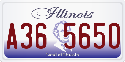 IL license plate A365650
