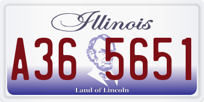 IL license plate A365651