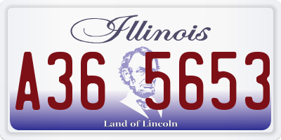 IL license plate A365653
