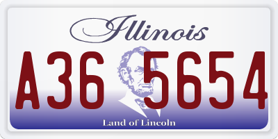 IL license plate A365654