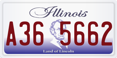 IL license plate A365662