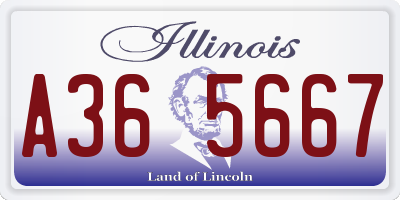 IL license plate A365667