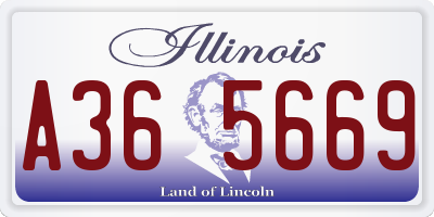 IL license plate A365669