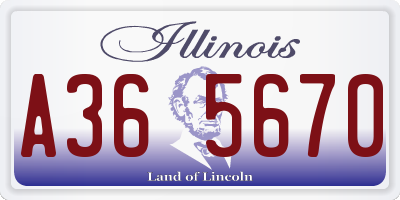 IL license plate A365670