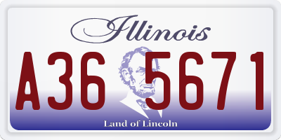 IL license plate A365671