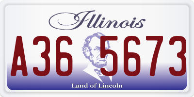 IL license plate A365673