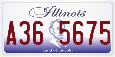 IL license plate A365675