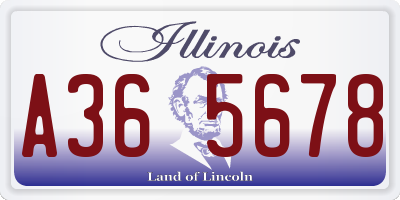 IL license plate A365678
