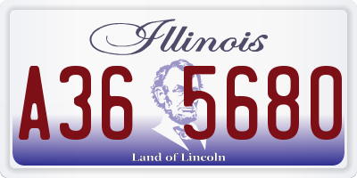 IL license plate A365680