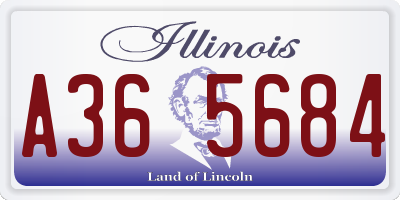 IL license plate A365684