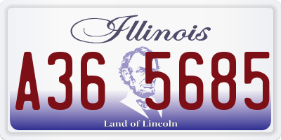 IL license plate A365685