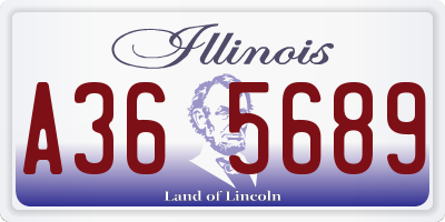 IL license plate A365689