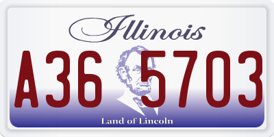 IL license plate A365703