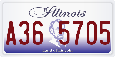 IL license plate A365705