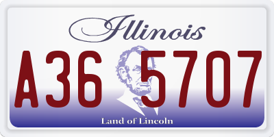 IL license plate A365707
