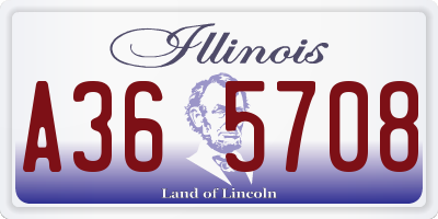 IL license plate A365708