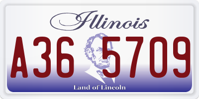 IL license plate A365709
