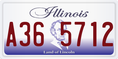 IL license plate A365712