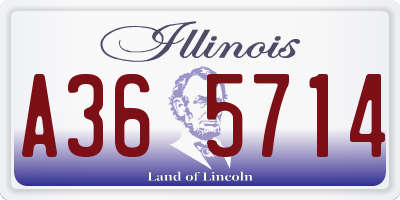 IL license plate A365714
