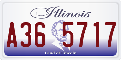 IL license plate A365717