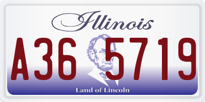 IL license plate A365719