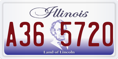 IL license plate A365720