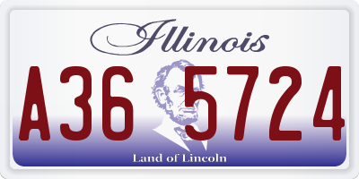 IL license plate A365724