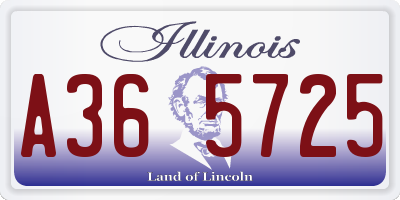 IL license plate A365725