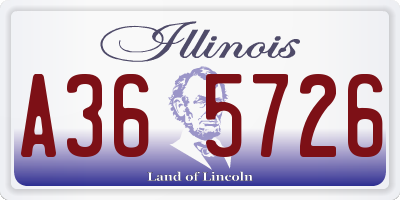 IL license plate A365726