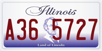 IL license plate A365727