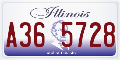 IL license plate A365728