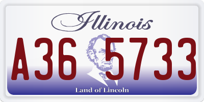 IL license plate A365733