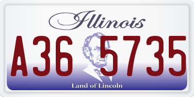 IL license plate A365735