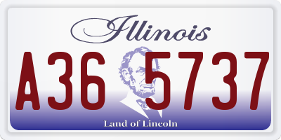 IL license plate A365737