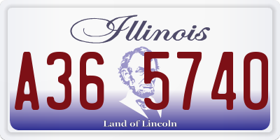 IL license plate A365740