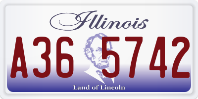 IL license plate A365742