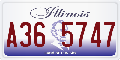 IL license plate A365747