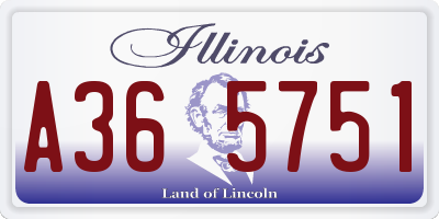 IL license plate A365751