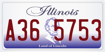 IL license plate A365753