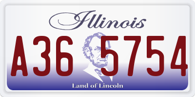 IL license plate A365754
