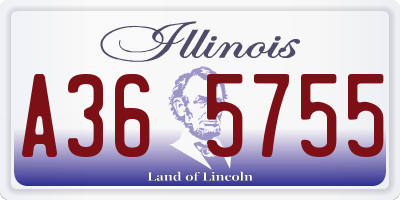 IL license plate A365755
