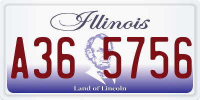 IL license plate A365756
