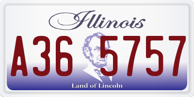 IL license plate A365757
