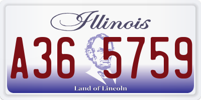 IL license plate A365759