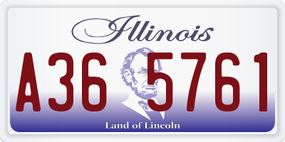 IL license plate A365761