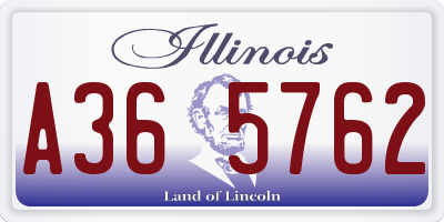 IL license plate A365762